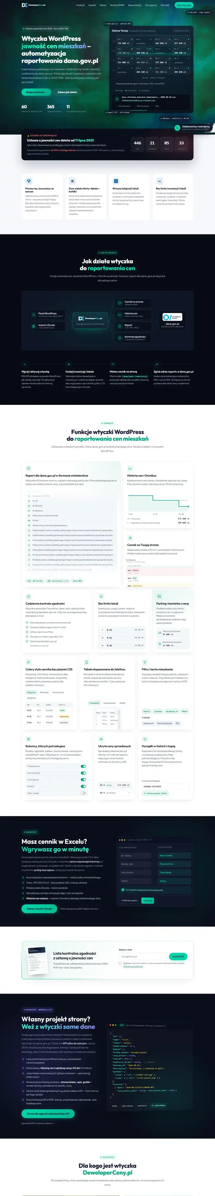 Zrzut całej strony: DeweloperCeny.pl - wtyczka WordPress do jawności cen mieszkań