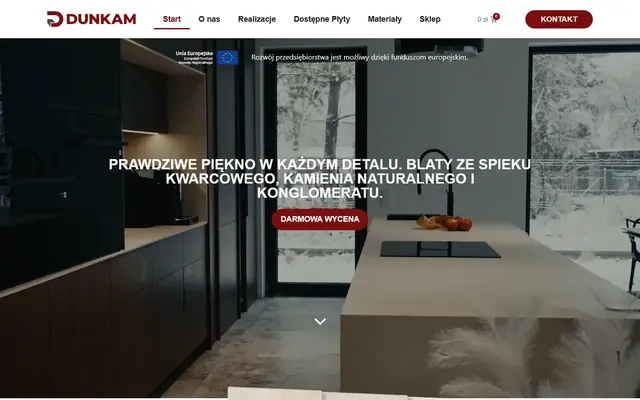 Zrzut strony: Dunkam - blaty ze spieku kwarcowego i kamienia