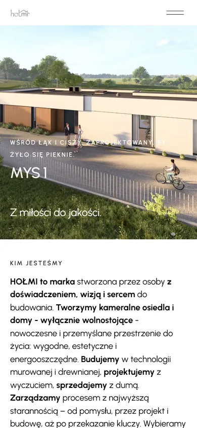 Wersja mobilna: Hołmi - kameralne osiedla domów wolnostojących