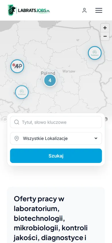 Wersja mobilna: LabratsJobs - portal pracy dla branży laboratoryjnej