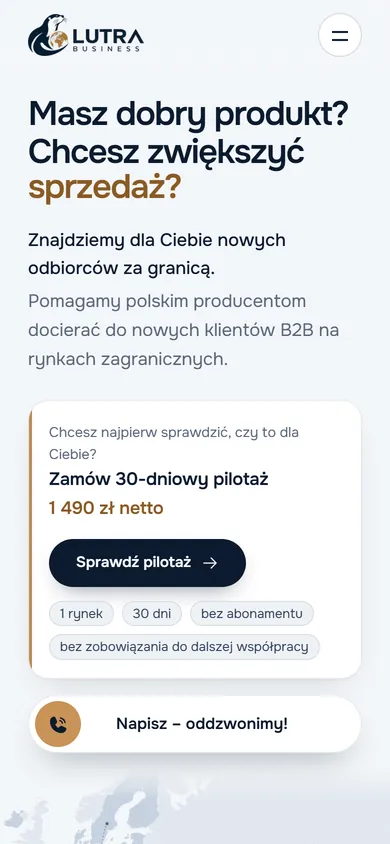 Wersja mobilna: Lutra Business - odbiorcy B2B za granicą