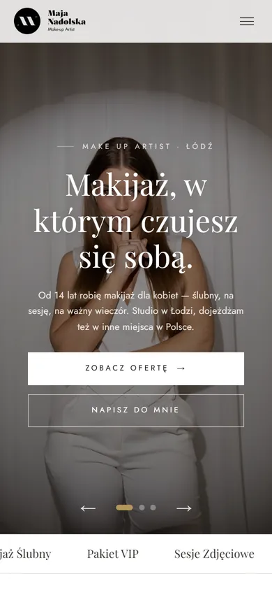 Wersja mobilna: Maja Nadolska - strona wizażystki ze sklepem z kursami