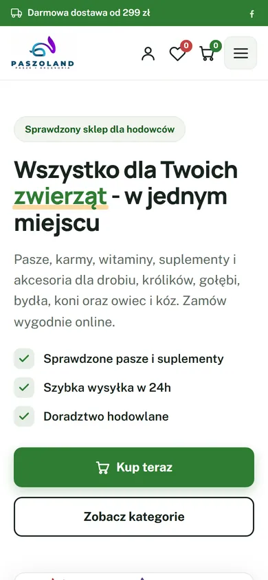 Wersja mobilna: Paszoland - sklep dla hodowców zwierząt