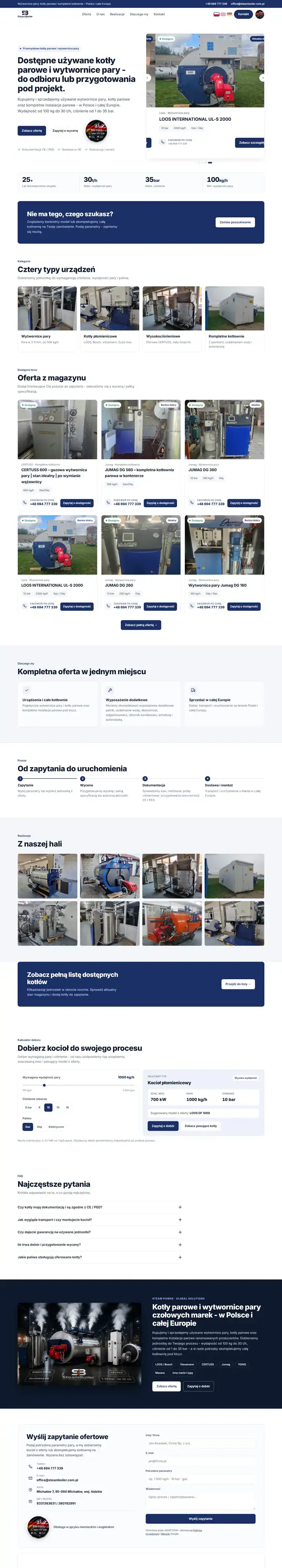 Zrzut całej strony: SteamBoiler - kotły parowe i wytwornice pary