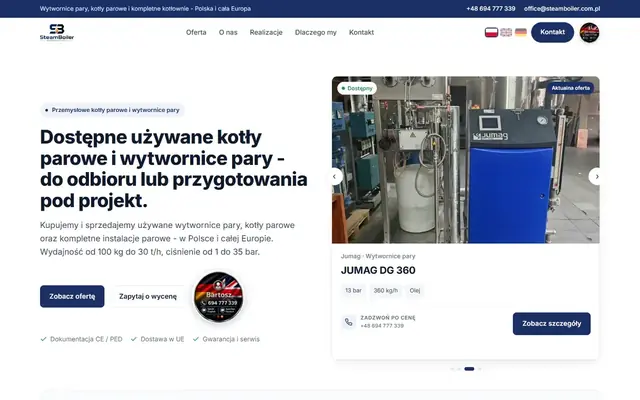 Zrzut strony: SteamBoiler - kotły parowe i wytwornice pary