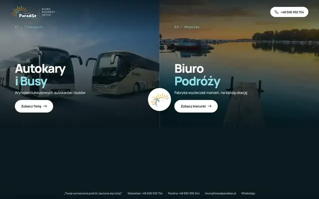 Zrzut strony: Travel Paradise - biuro podróży i wynajem autokarów