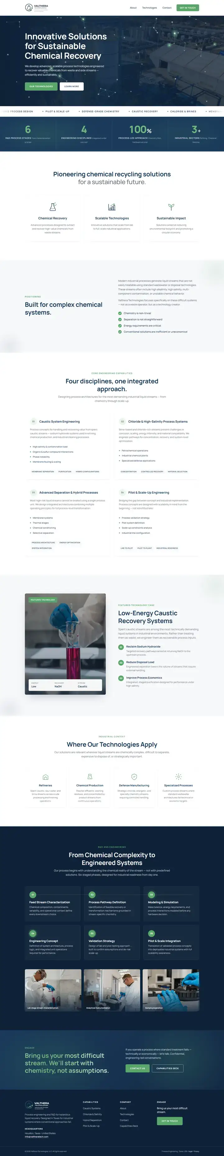 Zrzut całej strony: Valthera - technologie odzysku chemikaliów