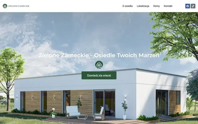Zrzut strony: Zielone Zameckie - osiedle 12 domów jednorodzinnych