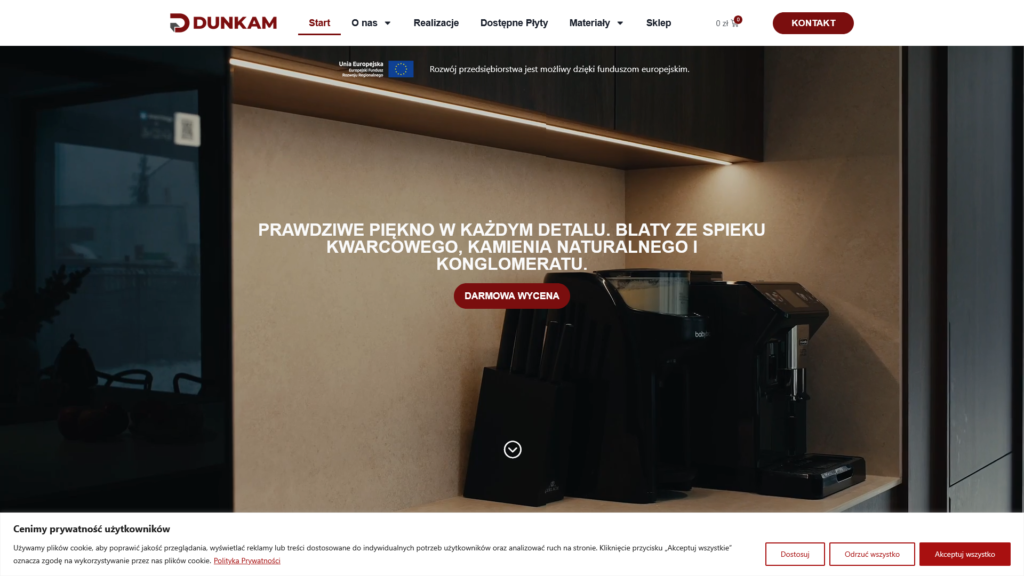 Dunkam — Blaty ze spieku kwarcowego i kamienia naturalnego