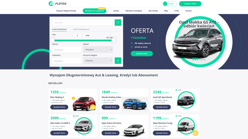Floteo — Platforma wynajmu i leasingu samochodów